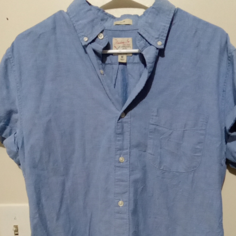 J.crew Bronken Oxford Men's Blue Button-Down Shirt Medium